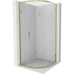 MEXEN - Exo čtvrtkruhový posuvný sprchový kout 80 x 80, transparent, zlato 8131-080-080-50-00