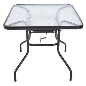 Rojaplast Zahradní stůl ZWMT 80x80 cm kovový se skleněnou deskou