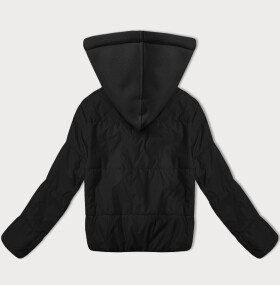 Krátká černá dámská bunda s teplákovou kapucí J Style (16M9236-392) odstíny černé S (36)