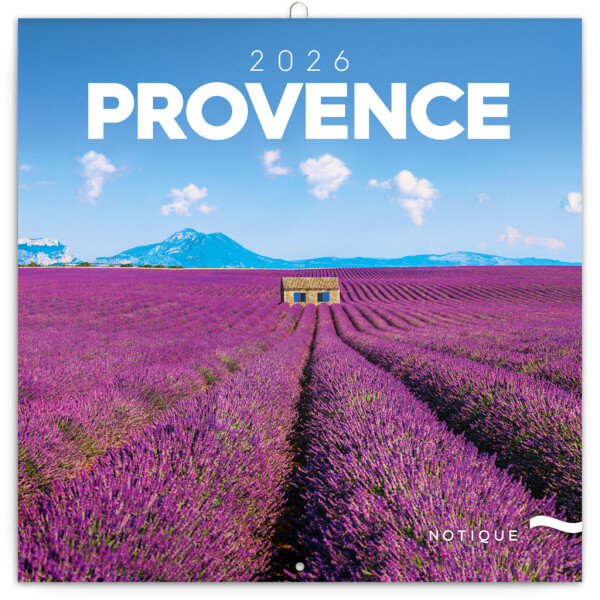 Nástěnný poznámkový kalendář 2026 NOTIQUE - Provence, 30 x 30 cm - BEZ ČEŠTINY
