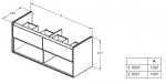 IDEAL STANDARD - Connect Air Skříňka pod dvojumyvadlo 120 cm, světlé dřevo/matný světle hnědý lak E0829UK