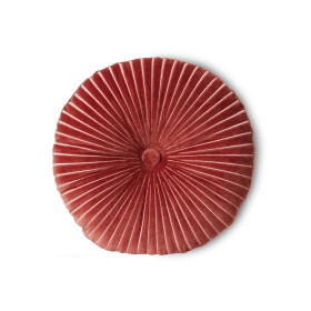HK living Dekorativní sametový polštář Burgundy Ø 35 cm, červená barva, textil