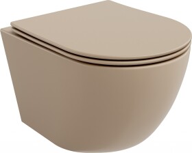 MEXEN - Lena Závěsná WC mísa Rimless včetně sedátka s slow, Duroplast, cappuccino mat 30224064