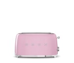 Smeg TSF02PKEU, toustovač / topinkovač, 4 toasty, 6 úrovní opékání, zásuvka na drobky, styl. 50. let, růžový