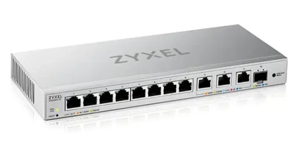 ZyXEL XGS1250-12 šedá / Switch / Managed L2 / 11x 10G RJ-45 / 1x SFP+ / 96 Gbit/s (XGS1250-12-ZZ0102F)