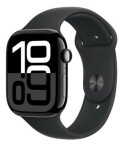 Apple Watch Series 10 GPS+Cellular 46mm Klavírně černé hliníkové tělo - Černý sportovní řemínek (S/M) / 140–190 mm (MWY33)