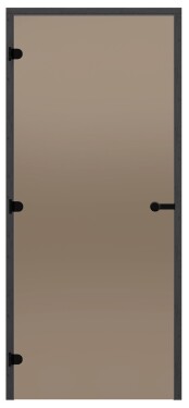 Dveře do sauny HARVIA 9x21, bronzové 890x2090 mm, borovice, černý rám CD92101BLL