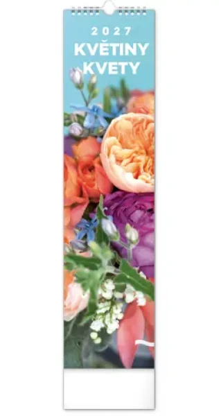 NOTIQUE Nástěnný kalendář Květiny – Kvety 2027 / 12 x 48 cm