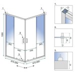 REA - Sprchový kout City 90x90 Nickel Brush Bez sprchové vaničky REA-K6496