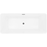 MEXEN/S - Velo Slim volně stojící vana 170 x 75, bílá, sifon a přepad grafit kartáčovaná 52811707500-66