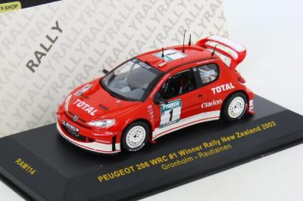 Peugeot 206 WRC Rally 2003 Gronholm IXO RAM114 1:43 F098 NEW08