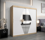 Šatní skříň Abi Bo Barva korpusu: Dub Sonoma, Rozměry: 150 cm, Dveře: Černá