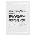 800 x Ploché sáčky 400x600mm, s bezpečnostními informacemi, 75% recyklované, materiál LDPE, tloušťka 50µm