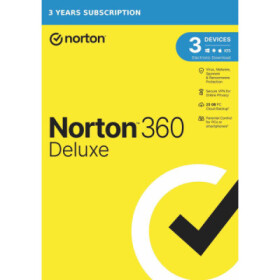 NORTON 360 DELUXE 25GB +VPN 1 uživatel pro 3 zařízení na 3 roky ESD 1+1 (50%) EDF_471053