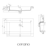 CERANO - Umyvadlo z litého mramoru Ovo - s přepadem - bílá lesklá - otvor pro baterii- 80,5x46,5 CER-131560