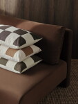 Ferm LIVING Bavlněný povlak na polštář Fold Patchwork Dark Olive/Undyed 60x40 cm, šedá barva