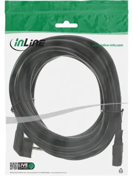 InLine Napájecí kabel Schuko - C13 černá / Napájecí kabel / 3 m / CEE7/7 - IEC C13 (16649)