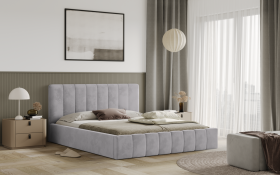 FRONTI Postel RIMINI 180x200 světlešedá s úložným prostorem
