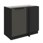 Spodní rohová skříňka Aria 105 ND 1F BB Barva korpusu: Bílá, Barva dvířek: BL - Black AFM
