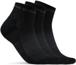 Běžecké ponožky CRAFT CORE Dry Mid - 5 párů - černé Velikost textilu: 46-48