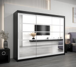 Šatní skříň Abi Ro2 Barva korpusu: Dub Sonoma, Rozměry: 250 cm, Dveře: Černá
