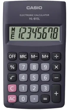Casio HL 815L černá / Kalkulačka / kapesní / 8místný displej / odmocnina / baterie AA