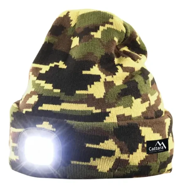 Cattara Čepice ARMY s LED svítilnou USB nabíjení / 4x45lm LED / 250 mA (14020)