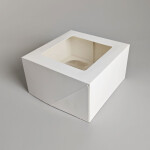 Cake star Bílá krabice s průhledným víkem na 4ks muffinů
