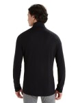 Pánské merino tričko s dlouhým rukávem ICEBREAKER Mens 200 Oasis LS Half Zip, Black velikost: XL