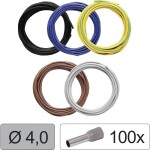 Quadrios 25CW120 Jednotlivá žíla, LiFY, 4.0 mm², černá, modrá, žlutozelená, hnědá, šedá, 1 sada