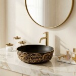 REA - Umyvadlo na desku Babilon Gold REA-U5418