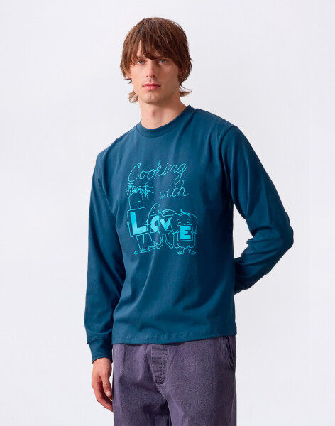 Tričko Service Works L O V E Long Sleeve Tee Midnight