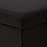 Taburet s úložným prostorem, látka černá