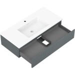MEXEN/S - Rivel koupelnová skříňka 100 cm s umyvadlem Otis, 1 šuplík, reliéf , grafit mat/bílá mat 91A20-10023-1-BF66-W18M01