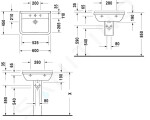 DURAVIT - Starck 3 Umyvadlo 600x450 mm, s přepadem, s otvorem pro baterii, WonderGliss, bílá 03006000001