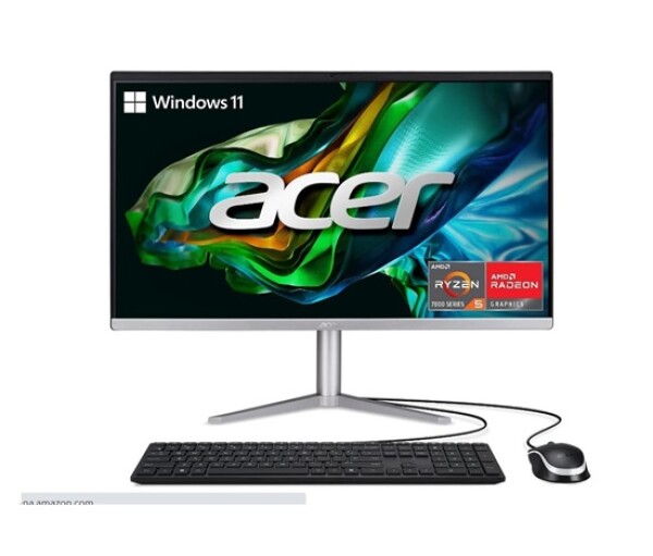 ACER PC AiO Aspire C24-1300, Ryzen 5 7520U ,23,8" FHD IPS,16GB,512GB M.2 SSD,Radeon610M,W11Original,stříbrná,KB+Mouse EDF_11293923