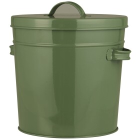 IB LAURSEN Plechový kyblík s víkem Green 5 l, zelená barva, krémová barva