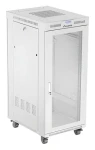 Lanberg Rack 27U/600x800 šedá / Stojanový rozvaděč / 19" / Flat pack / Perforované dveře / LCD panel (FF01-6827-23SL)