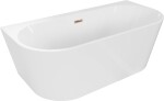 MEXEN/S - Oval+ volně stojící vana przyścienna 170 x 80, bílá, sifon a přepad růžové zlato 52681708000-60