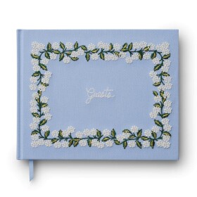 Rifle Paper Co. Kniha hostů Embroidered Hydrangea, modrá barva, papír, textil