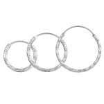 Stříbrné náušnice kruhy Francesca - průměr 14 mm, stříbro 925/1000, Stříbrná