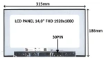 14" SIL LCD panel 30pin bez úchytů / LCD panel pro notebook / FHD 1920x1080 / IPS matný (77042909)