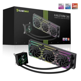 Gamemax Hailstorm 360 LCD černá / Vodní chlazení CPU / 360 mm / 3x 120mm / LCD displej (HAILSTORM 360 LCD BK)
