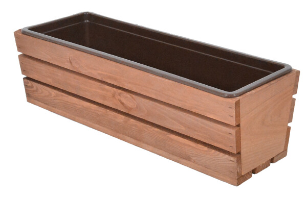 ROJA Truhlík MODERN 51 cm - s plastovým květináčem, hnědá