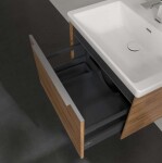 VILLEROY & BOCH - Subway 3.0 Umyvadlová skříňka s LED osvětlením, 62x43x48 cm, 1 zásuvka, Oak Kansas/lesklý hliník C575L0RH