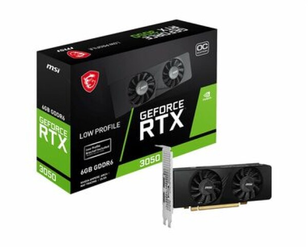 MSI GeForce RTX 3050 LP OC 6GB 1492 MHz 6GB GDDR6 96-bit 2x HDMI 1x DP 70W RTX 3050 LP 6G OC