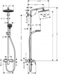 HANSGROHE - Crometta Sprchový set Showerpipe S 240 s baterií, chrom 27269000