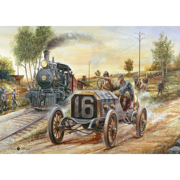 Pohlednice 3D Locomobile 1909