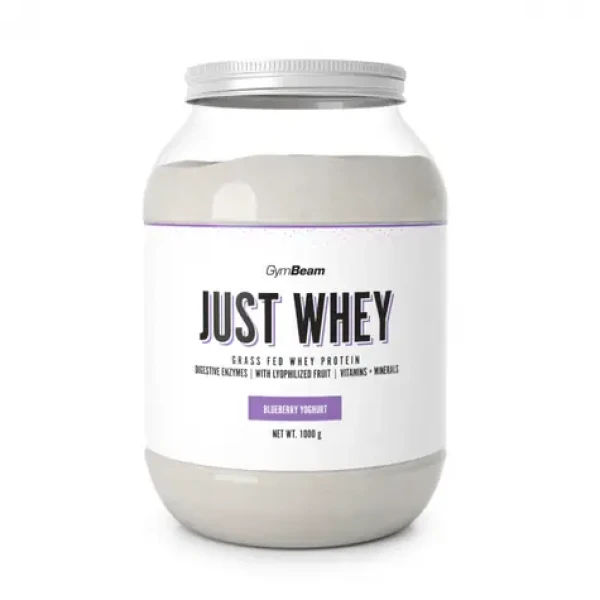 Just Whey Grass-Fed Protein – GymBeam (borůvkový jogurt, 1000 g) (28324-11-1000g-blueberryyoghurt)