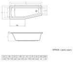 AQUALINE - OPAVA vana 160x70x44cm bez nožiček, pravá, bílá A1671